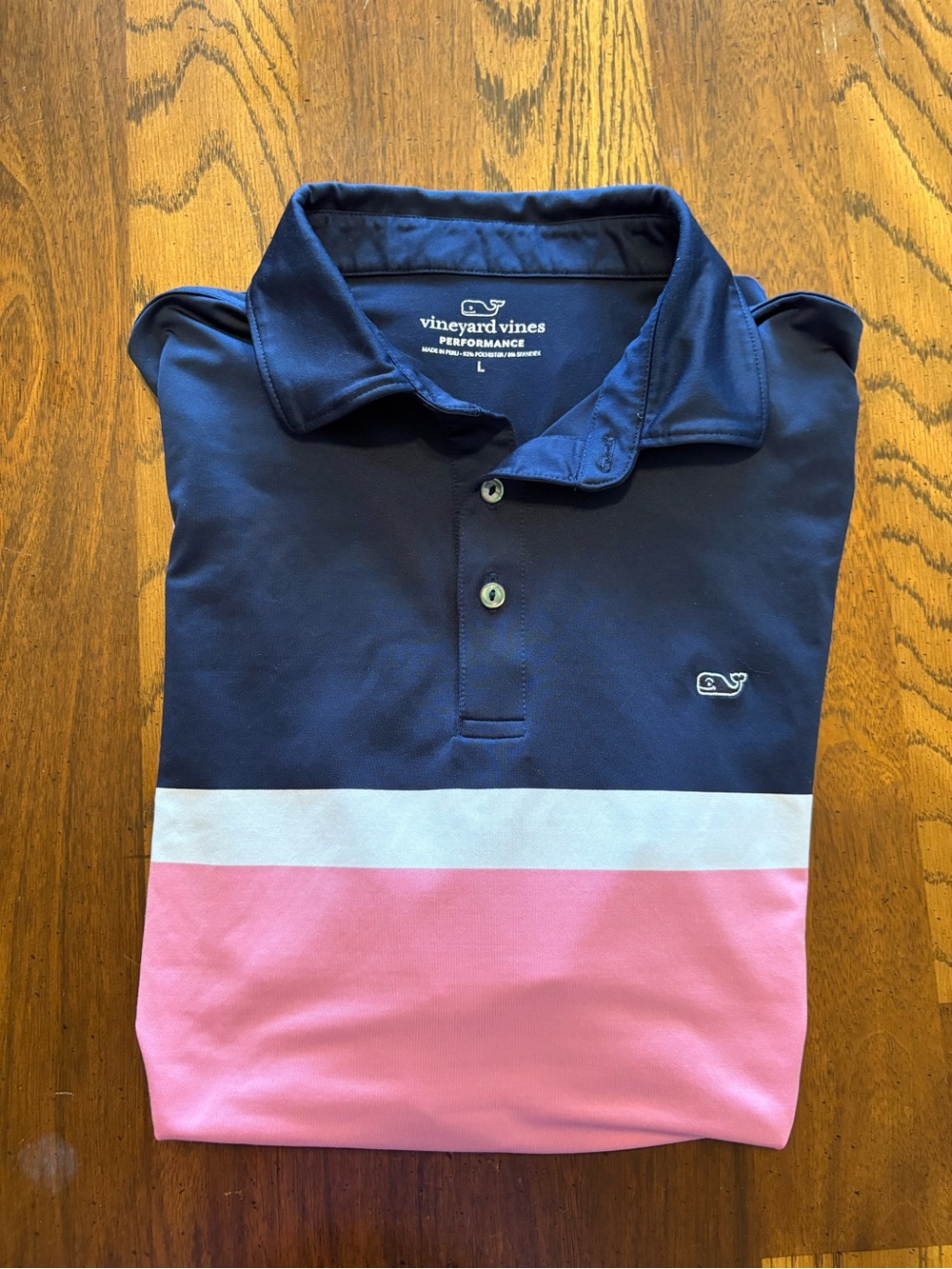 Vineyard Vines Navy, White & Pink Performance Polo